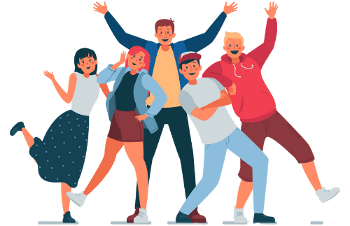 五個(gè)素描人偶，擺出歡迎您的姿勢(shì)！